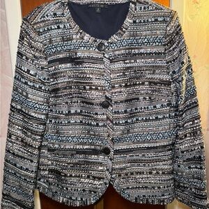 Lafayette 148 New York Black and Blue Women's Jacket